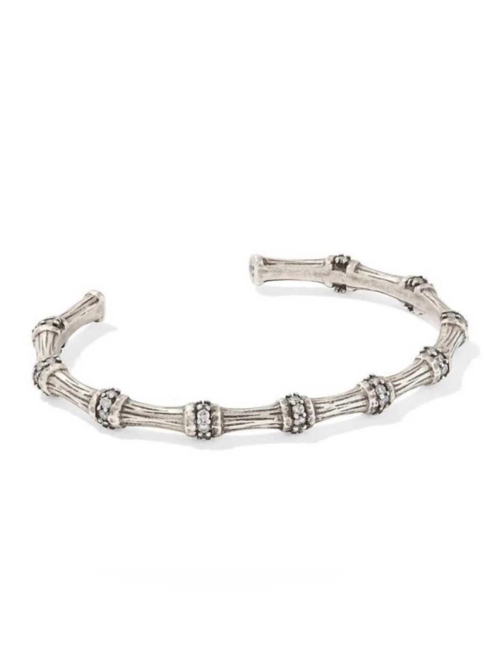 NEW KENDRA SCOTT women's maura bamboo‎ cuff bracelet in rhodium